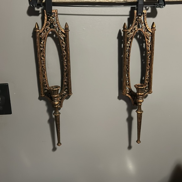 Vintage Dart Coppercraft MCM 70’s wall sconces amber glass votive candle holders - Picture 11 of 15